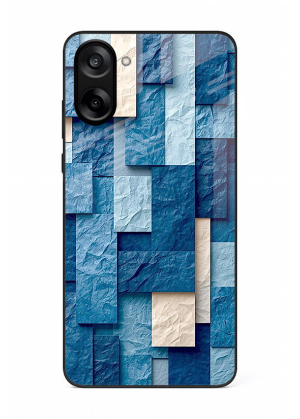 Blue Block Texture blue abstract block pattern OnePlus Nord CE5 glass back cover