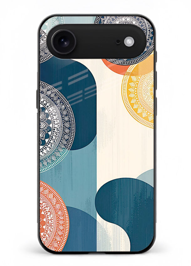 Blue Ceramic Waves artistic pattern iphone 18 air glass back cover