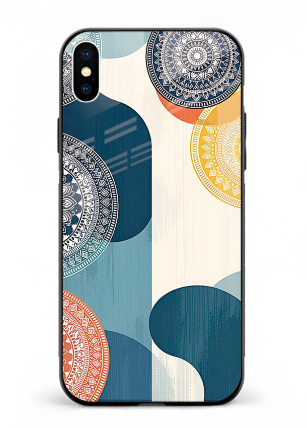 Blue Ceramic Waves artistic pattern iphone xs max glass back cover
