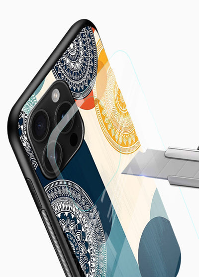 Blue Ceramic Waves artistic pattern glossy vibrant premium glass back cover - Angle Blade