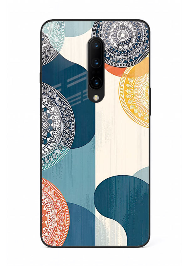 Blue Ceramic Waves artistic pattern OnePlus 7 Pro glass back cover