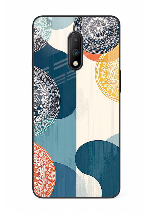 Blue Ceramic Waves artistic pattern OnePlus 7 glass back cover
