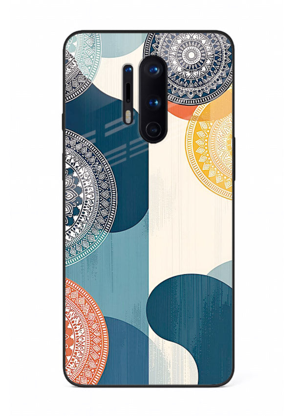 Blue Ceramic Waves artistic pattern OnePlus 8 Pro glass back cover