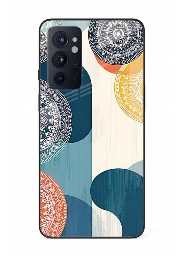 Blue Ceramic Waves artistic pattern OnePlus 9RT glass back cover