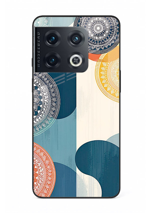 Blue Ceramic Waves artistic pattern OnePlus 10 Pro glass back cover