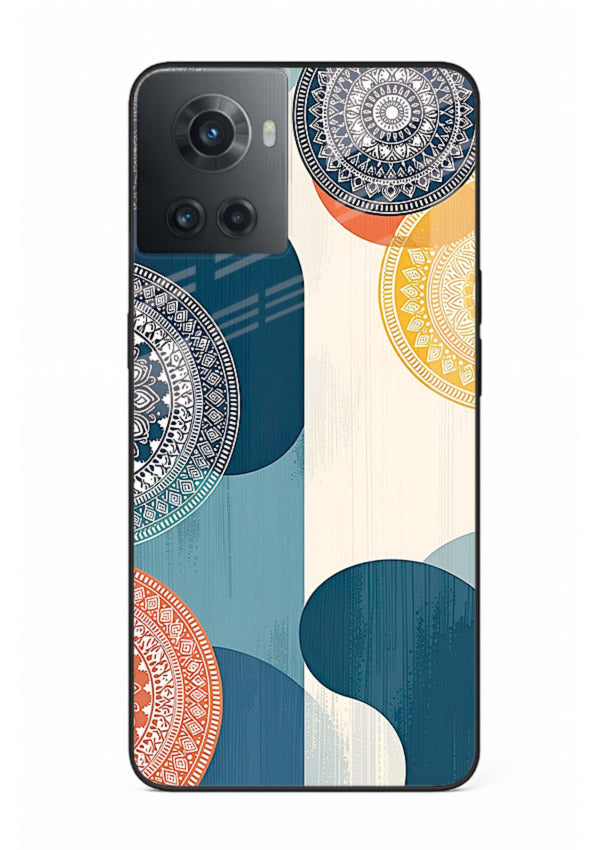 Blue Ceramic Waves artistic pattern OnePlus 10R glass back cover