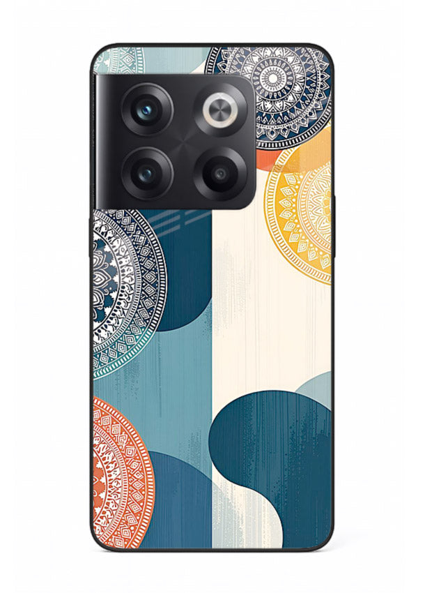 Blue Ceramic Waves artistic pattern OnePlus 10T glass back cover