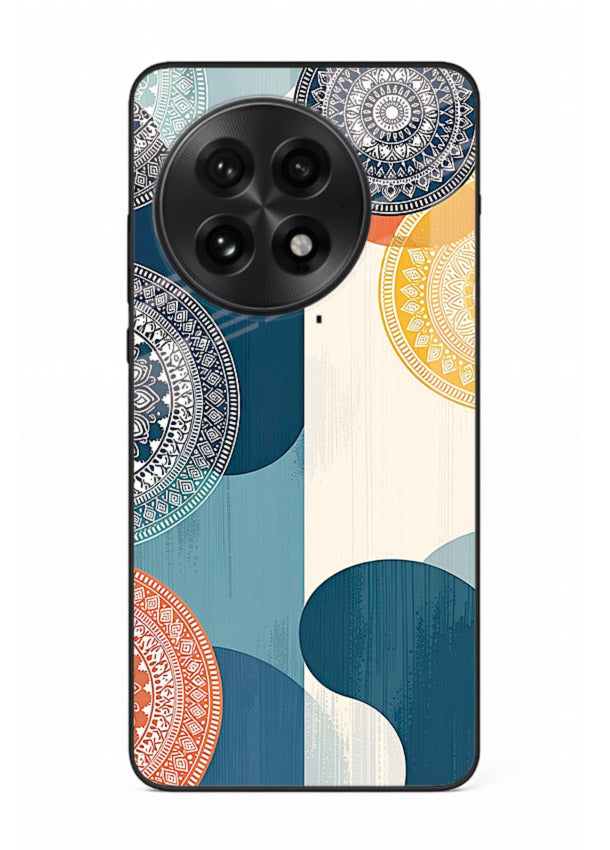 Blue Ceramic Waves artistic pattern OnePlus 13R glass back cover
