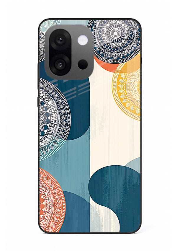 Blue Ceramic Waves artistic pattern OnePlus 13s glass back cover