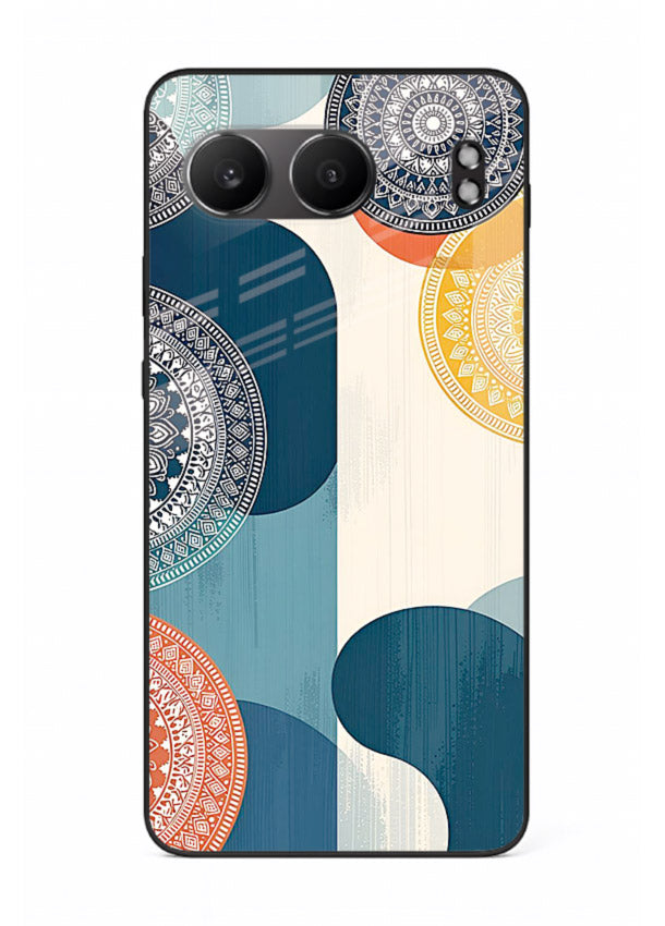 Blue Ceramic Waves artistic pattern OnePlus Nord 4 glass back cover