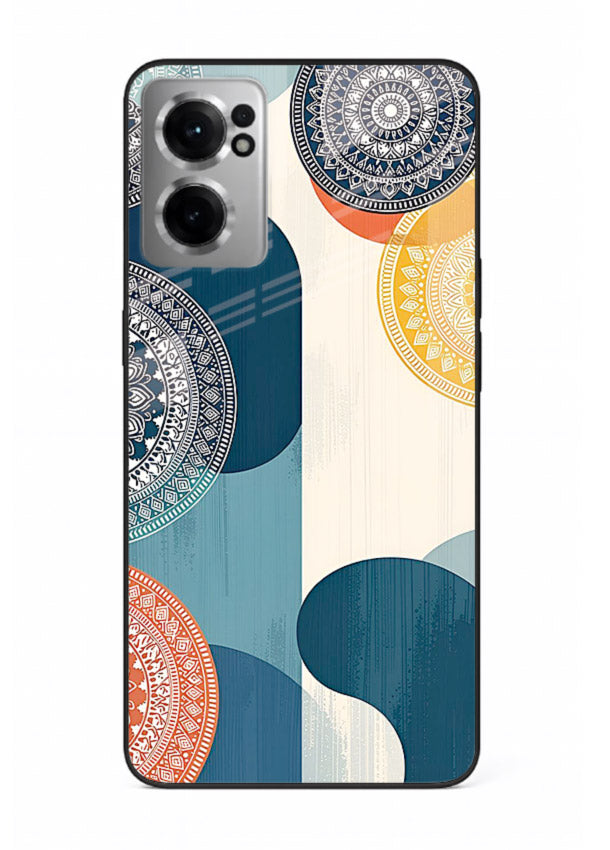 Blue Ceramic Waves artistic pattern OnePlus Nord CE2 5G glass back cover