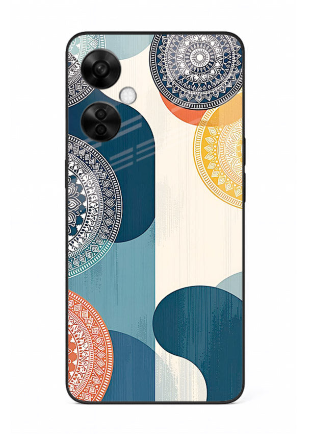 Blue Ceramic Waves artistic pattern OnePlus Nord CE3 Lite glass back cover