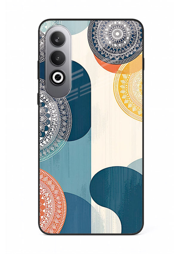 Blue Ceramic Waves artistic pattern OnePlus Nord CE4 glass back cover