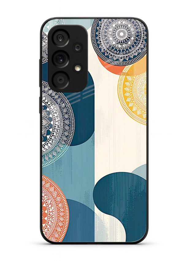 Blue Ceramic Waves artistic pattern Samsung A23 5G glass back cover