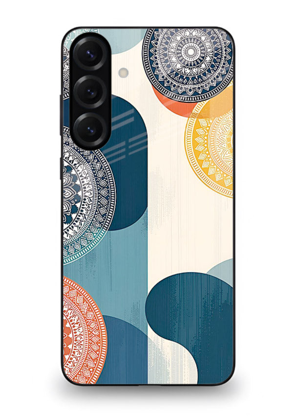 Blue Ceramic Waves artistic pattern Samsung A16 5G glass back cover