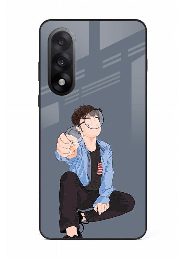 Blue Hoodie Boy aesthetic artwork OnePlus Nord 5 glass back cover
