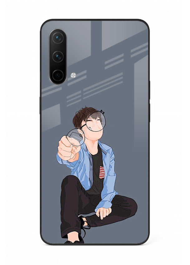 Blue Hoodie Boy aesthetic artwork OnePlus Nord CE 5G glass back cover