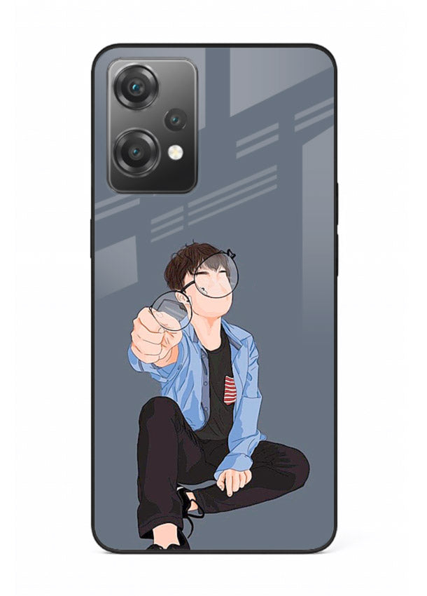 Blue Hoodie Boy aesthetic artwork OnePlus Nord CE2 Lite 5G glass back cover