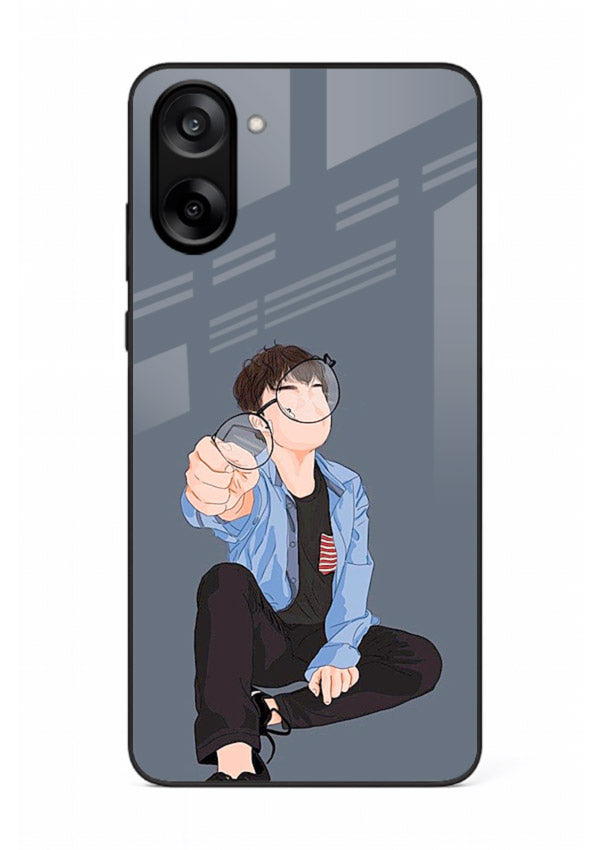 Blue Hoodie Boy aesthetic artwork OnePlus Nord CE5 glass back cover