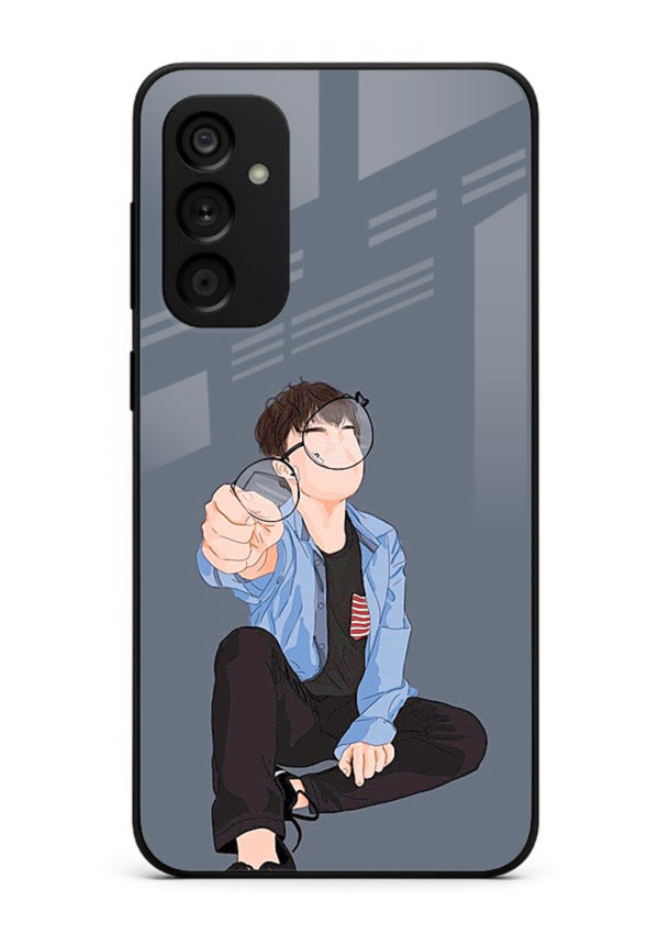 Blue Hoodie Boy aesthetic artwork Samsung A15 5G glass back cover