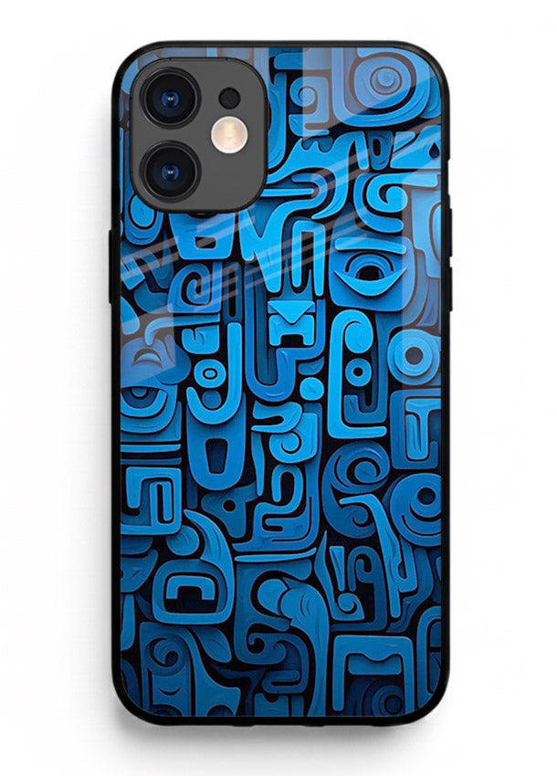 Blue Tribal Pattern tribal geometric pattern iphone 11 glass back cover