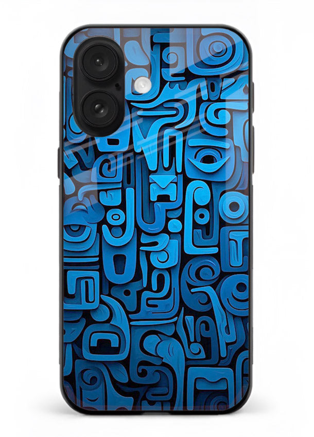 Blue Tribal Pattern tribal geometric pattern iphone 18 glass back cover