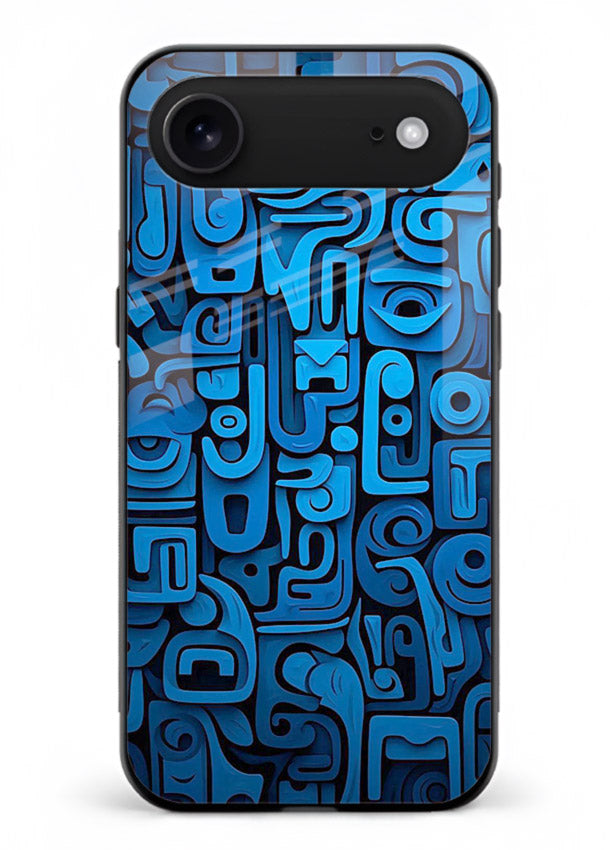 Blue Tribal Pattern tribal geometric pattern iphone 17 air glass back cover