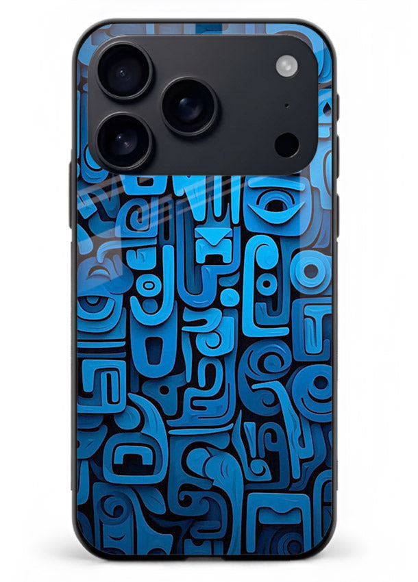 Blue Tribal Pattern tribal geometric pattern iphone 17 pro max glass back cover