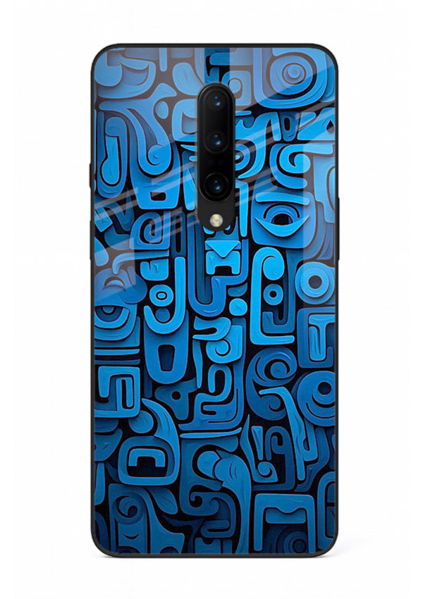 Blue Tribal Pattern tribal geometric pattern OnePlus 8 glass back cover