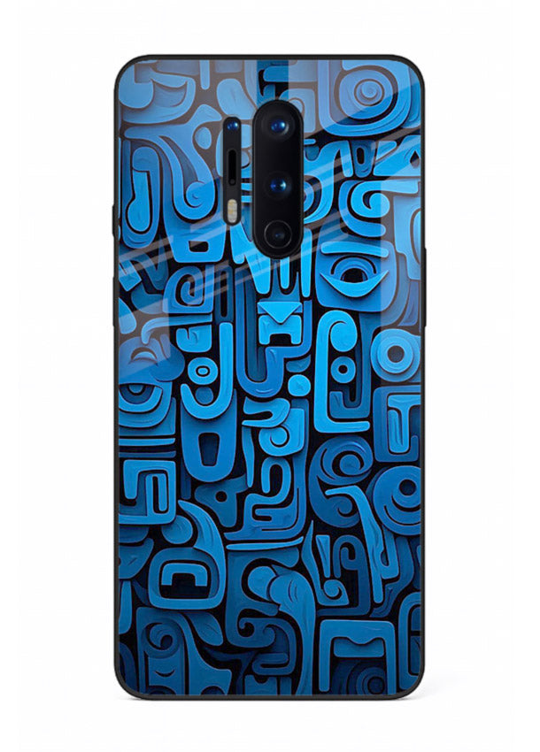 Blue Tribal Pattern tribal geometric pattern OnePlus 8 Pro glass back cover