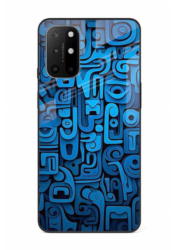 Blue Tribal Pattern tribal geometric pattern OnePlus 8T glass back cover