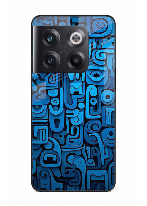 Blue Tribal Pattern tribal geometric pattern OnePlus 10T glass back cover
