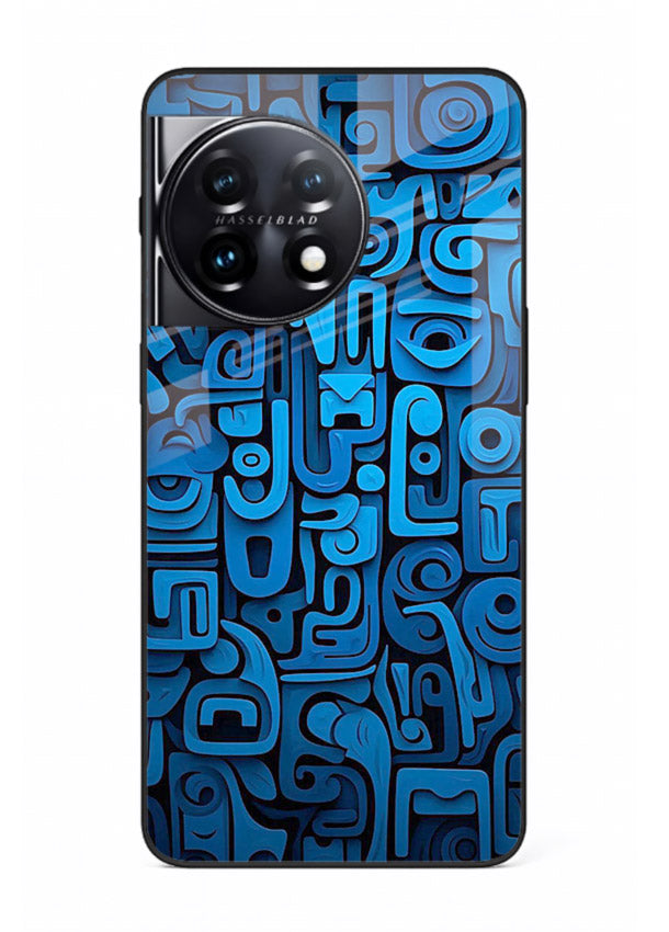 Blue Tribal Pattern tribal geometric pattern OnePlus 11 glass back cover