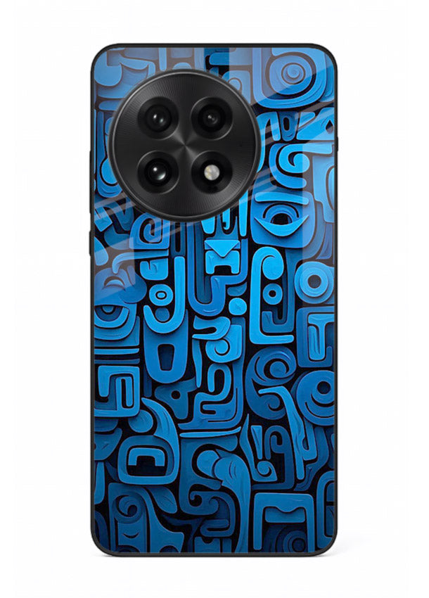 Blue Tribal Pattern tribal geometric pattern OnePlus 13 glass back cover