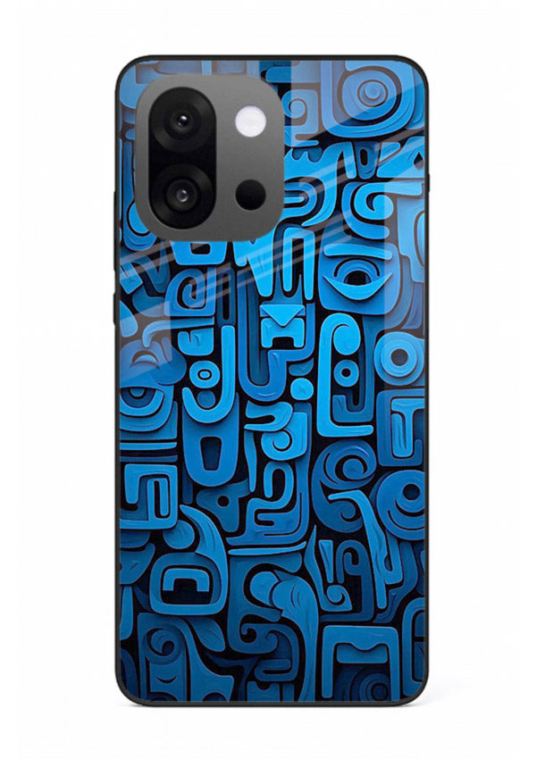 Blue Tribal Pattern tribal geometric pattern OnePlus 13s glass back cover