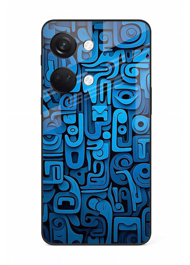 Blue Tribal Pattern tribal geometric pattern OnePlus Nord 3 glass back cover