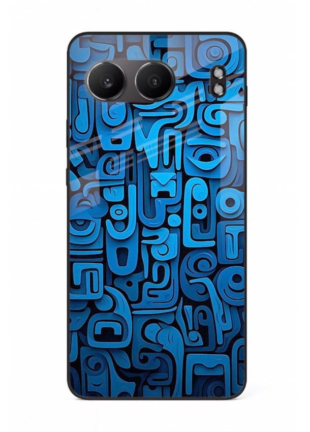 Blue Tribal Pattern tribal geometric pattern OnePlus Nord 4 glass back cover