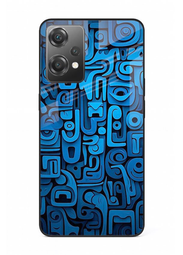 Blue Tribal Pattern tribal geometric pattern OnePlus Nord CE2 Lite 5G glass back cover