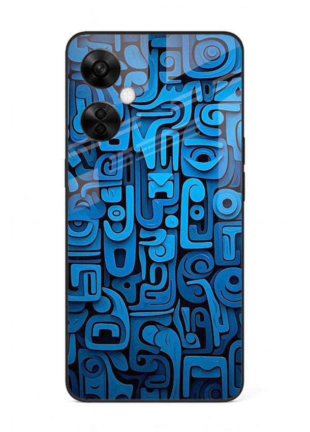 Blue Tribal Pattern tribal geometric pattern OnePlus Nord CE3 Lite glass back cover