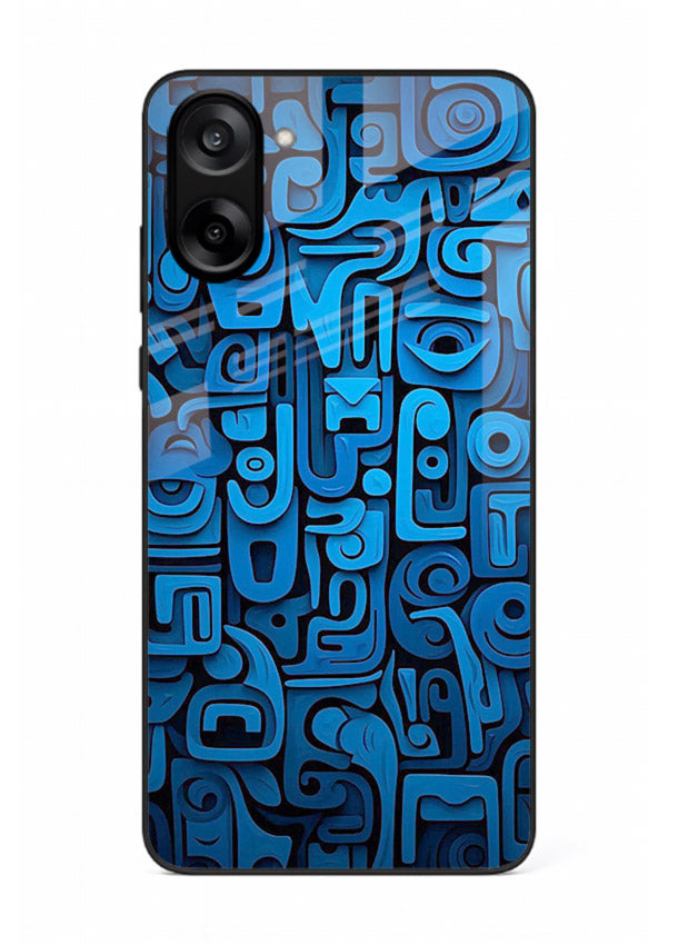 Blue Tribal Pattern tribal geometric pattern OnePlus Nord CE5 glass back cover