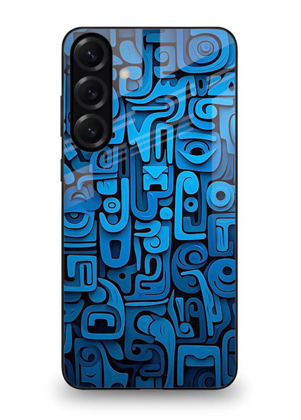 Blue Tribal Pattern tribal geometric pattern Samsung M54 5G glass back cover