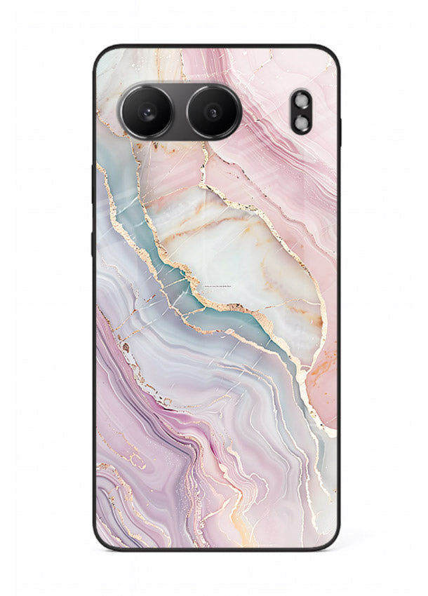 BlueGold Marble Veins OnePlus Nord 4 glass back cover with rich blue and gold marble veining