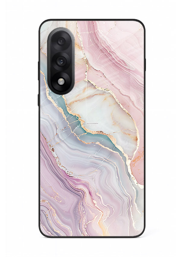 BlueGold Marble Veins OnePlus Nord 5 glass back cover with rich blue and gold marble veining