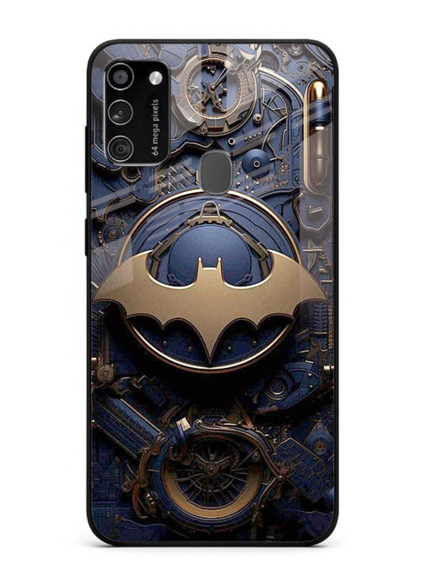 Technical car blueprint style automotive design for Samsung M30s Back Cover