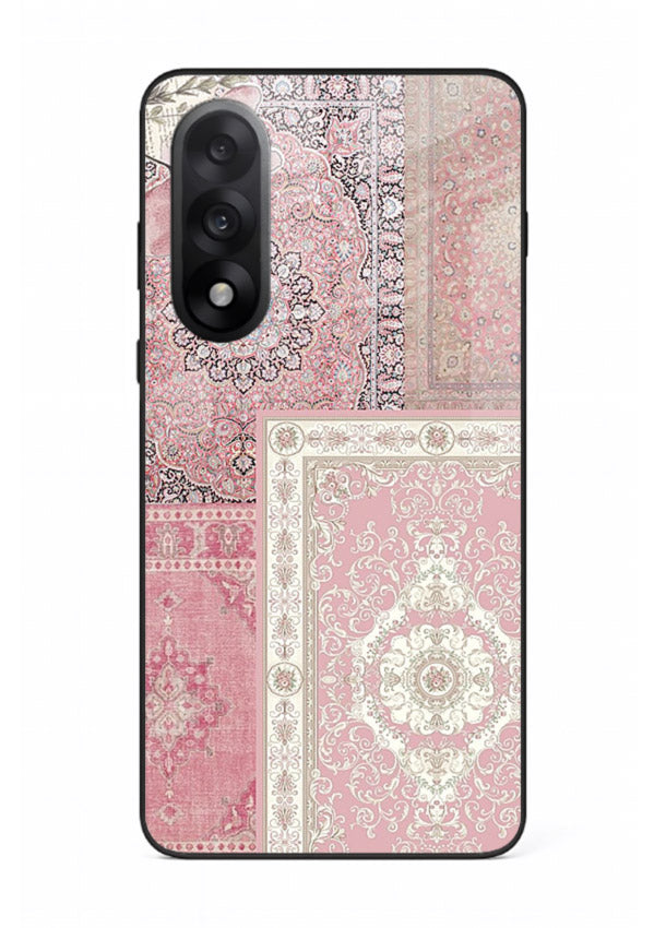 Pink mandala patchwork artwork printed on glossy tempered glass OnePlus Nord 5 back cover