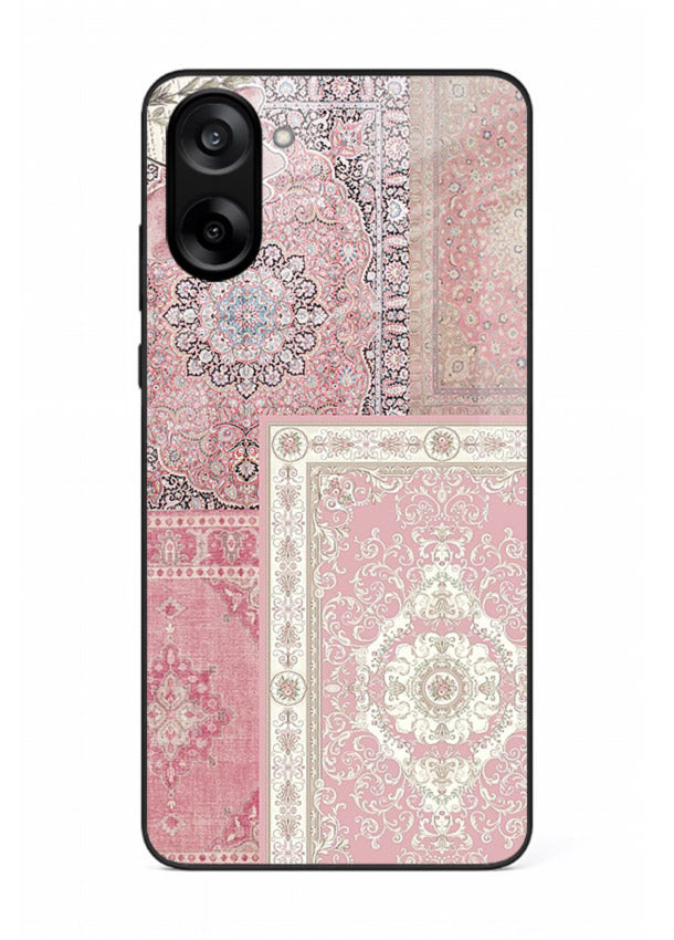 Pink mandala patchwork artwork printed on glossy tempered glass OnePlus Nord CE5 back cover
