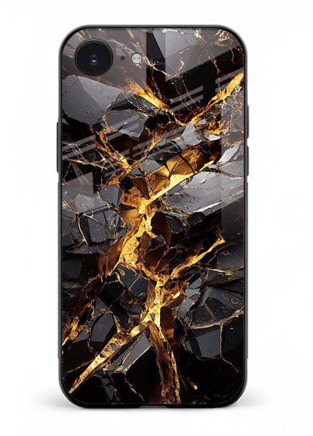 Blush Marble Waves iphone 16e glass back cover with flowing blush marble texture