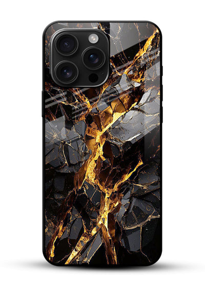 Blush Marble Waves glossy vibrant premium glass back cover with flowing blush marble texture - Angle Front