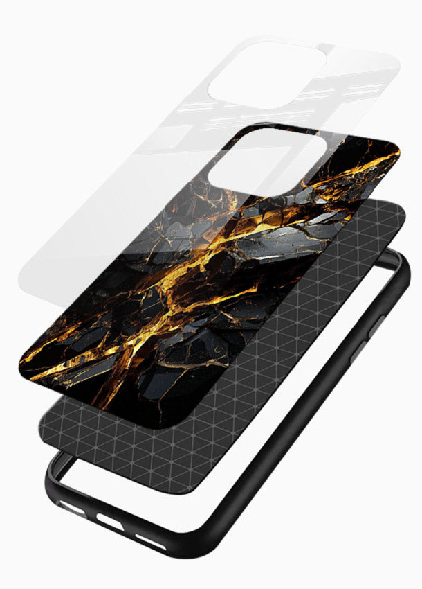 Blush Marble Waves glossy vibrant premium glass back cover with flowing blush marble texture - Angle Layers