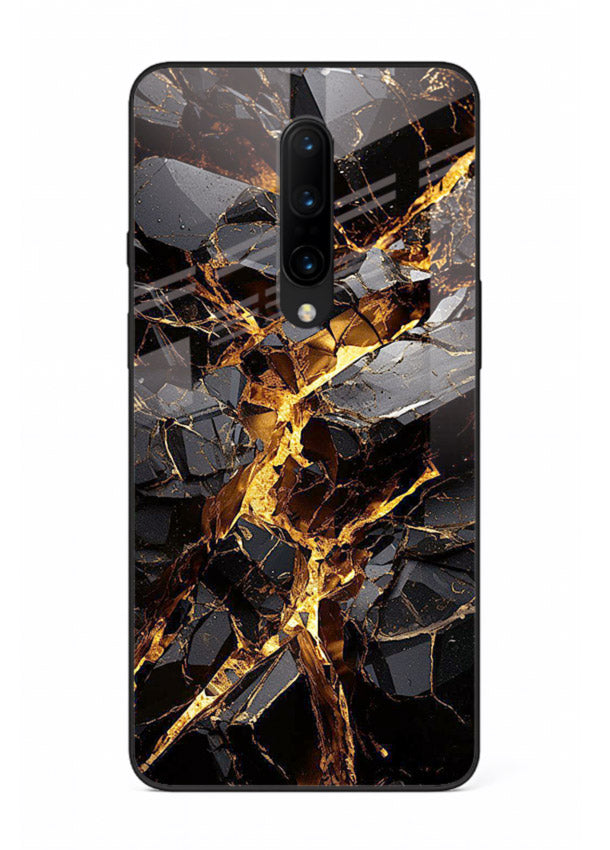 Blush Marble Waves OnePlus 7 Pro glass back cover with flowing blush marble texture